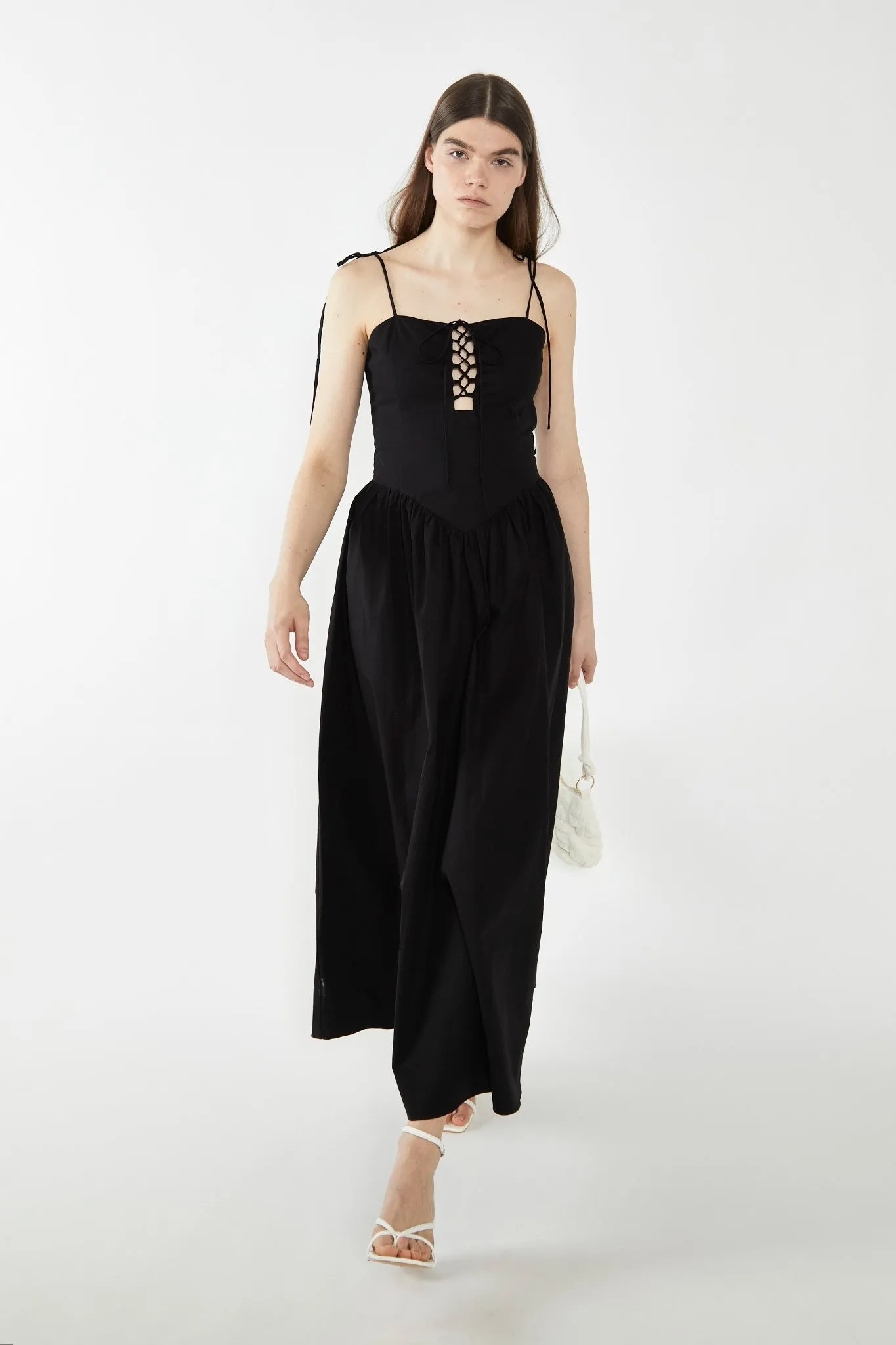 Black Lace-Up Bodice Maxi Dress sold by Glamorous product image thumbnail 4