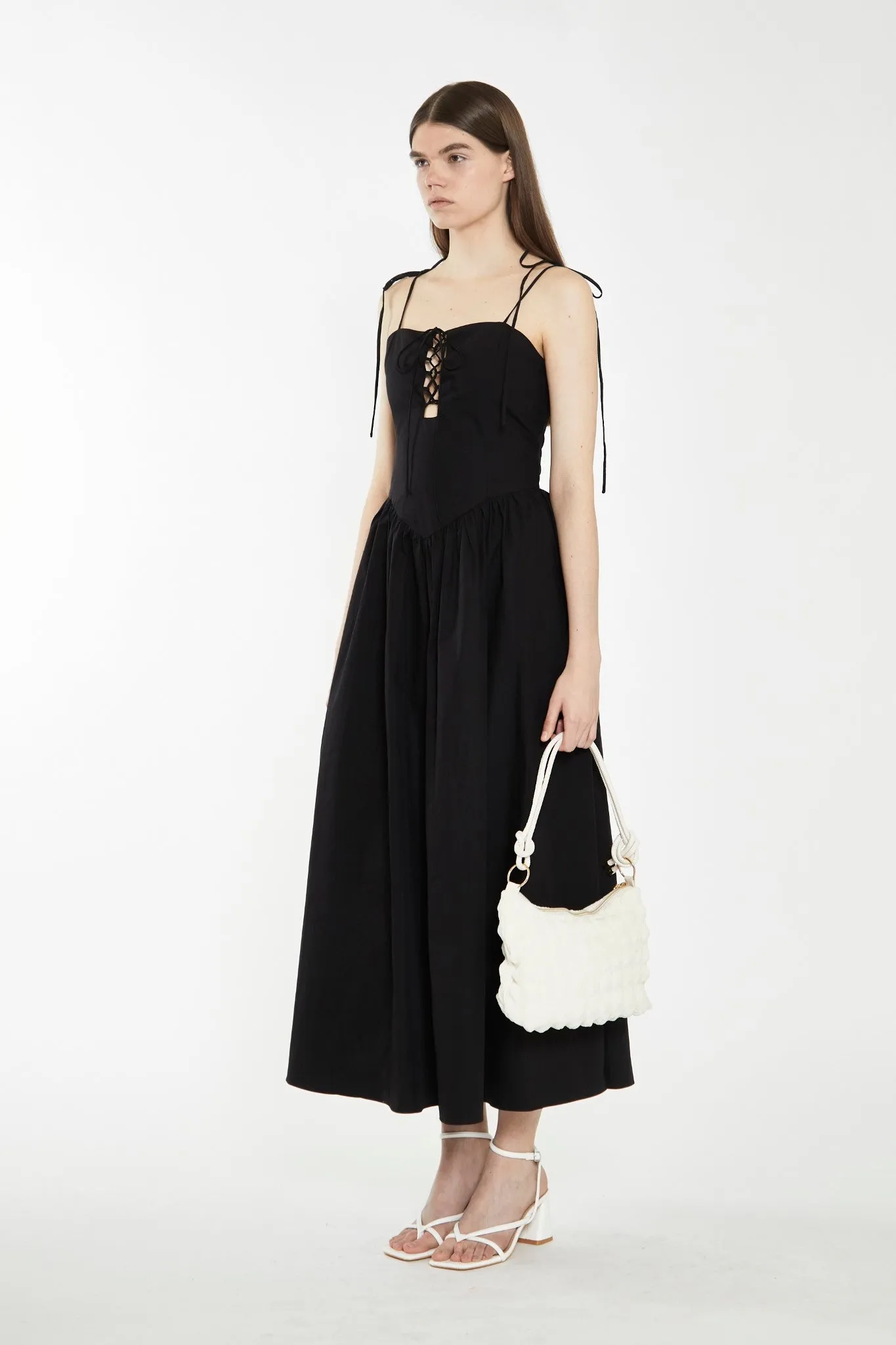 Black Lace-Up Bodice Maxi Dress sold by Glamorous product image thumbnail 3