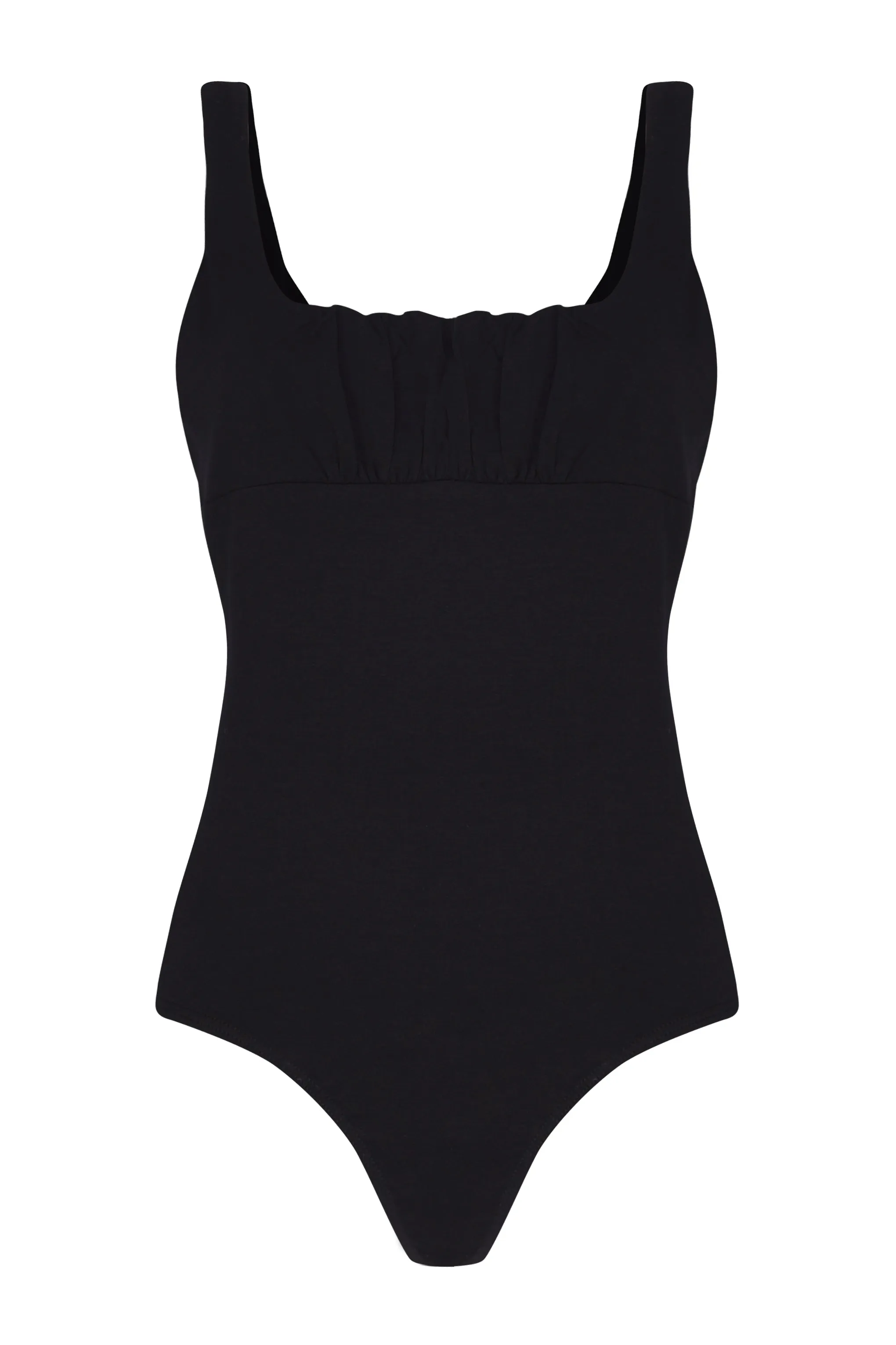 Glamorous Black Ruched Front Body Suit sold by Glamorous