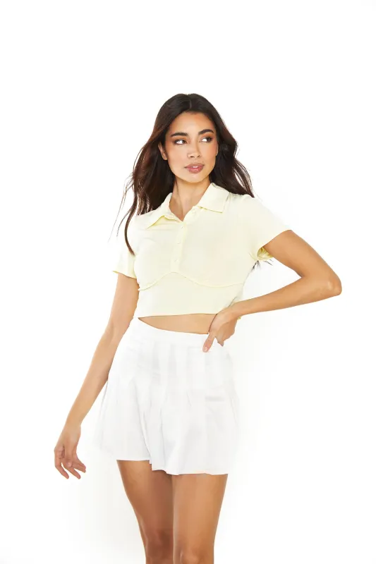 Glamorous Off White Pleated Mini Skirt sold by Glamorous