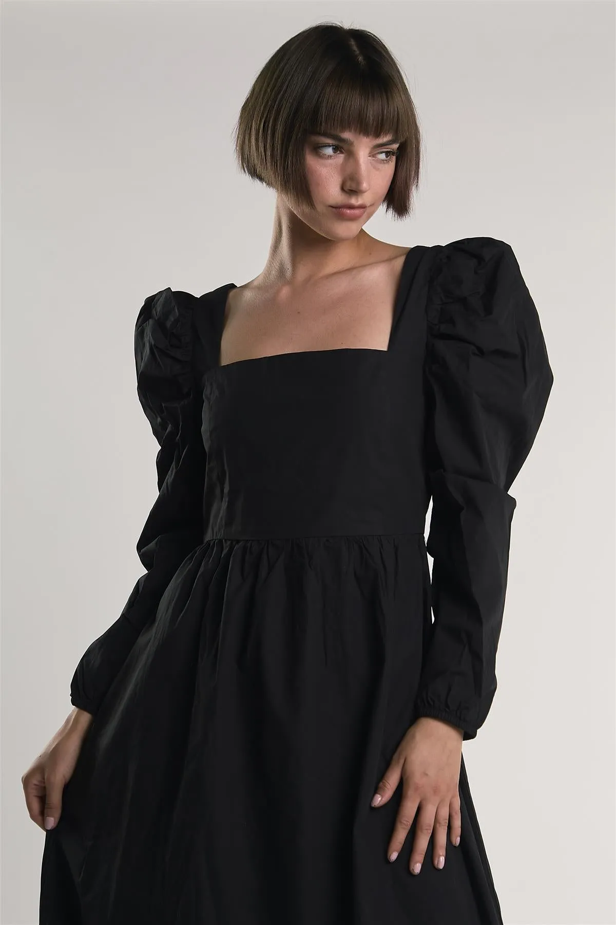 Black Puff-Long-Statement-Sleeve Maxi-Dress sold by Glamorous product image thumbnail 3