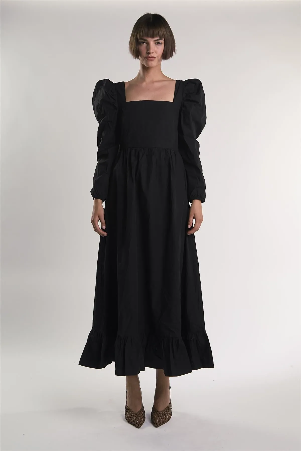Black Puff-Long-Statement-Sleeve Maxi-Dress sold by Glamorous product image thumbnail 5
