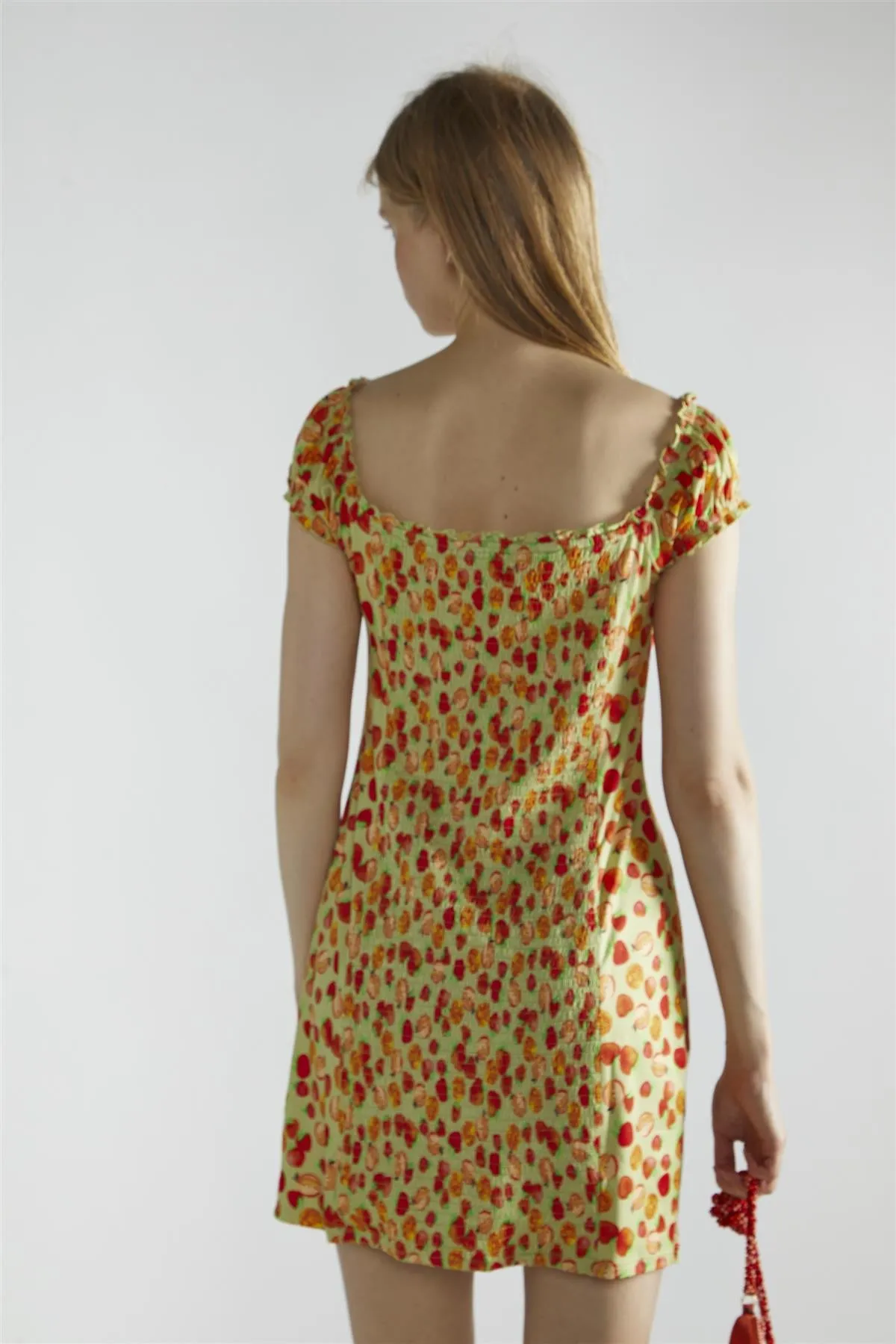 Apple-Green-Fruit Short-Sleeve-A-Line Mini-Dress sold by Glamorous product image thumbnail 2