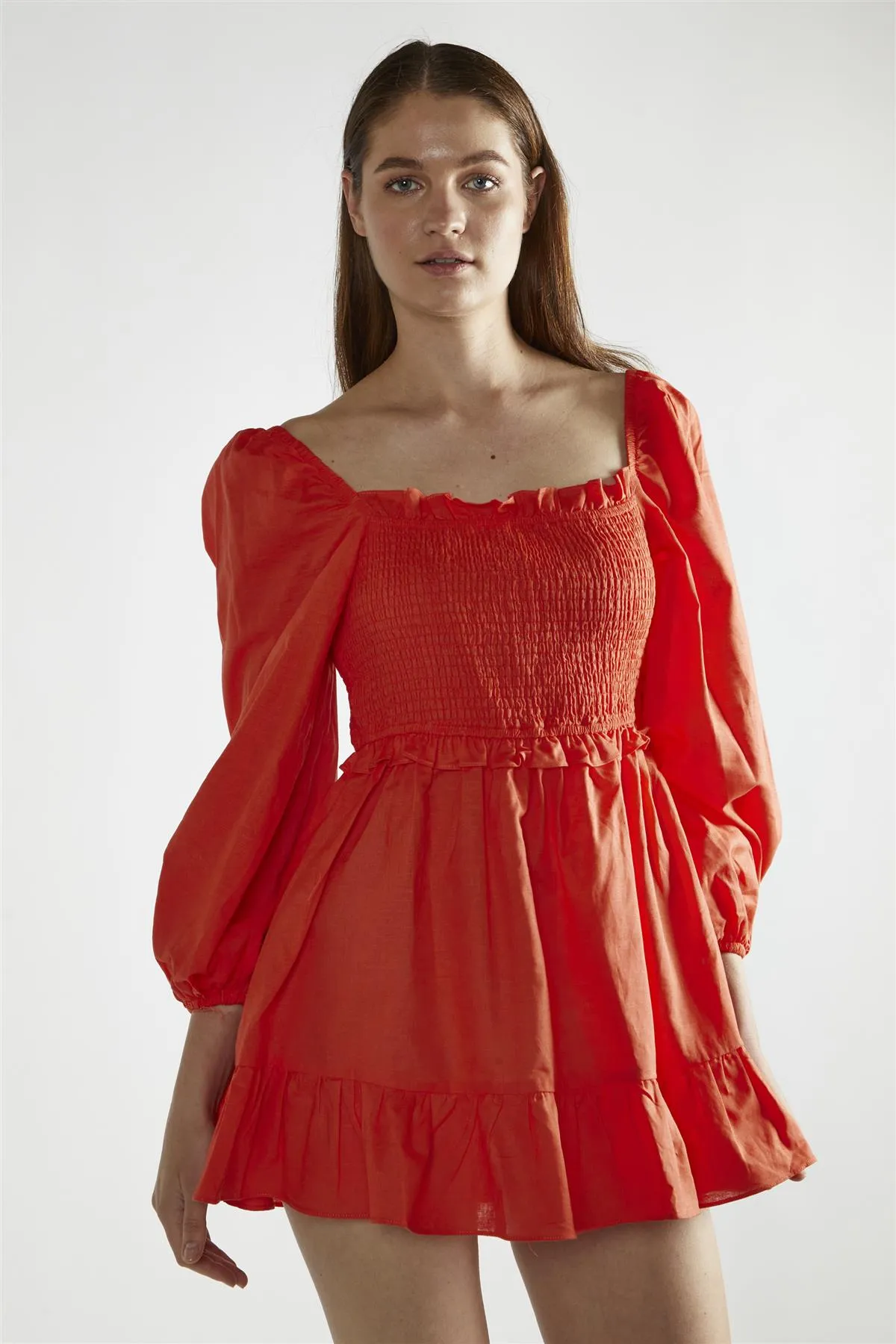 Coral Square-Neck Mini-Dress sold by Glamorous product image thumbnail 3