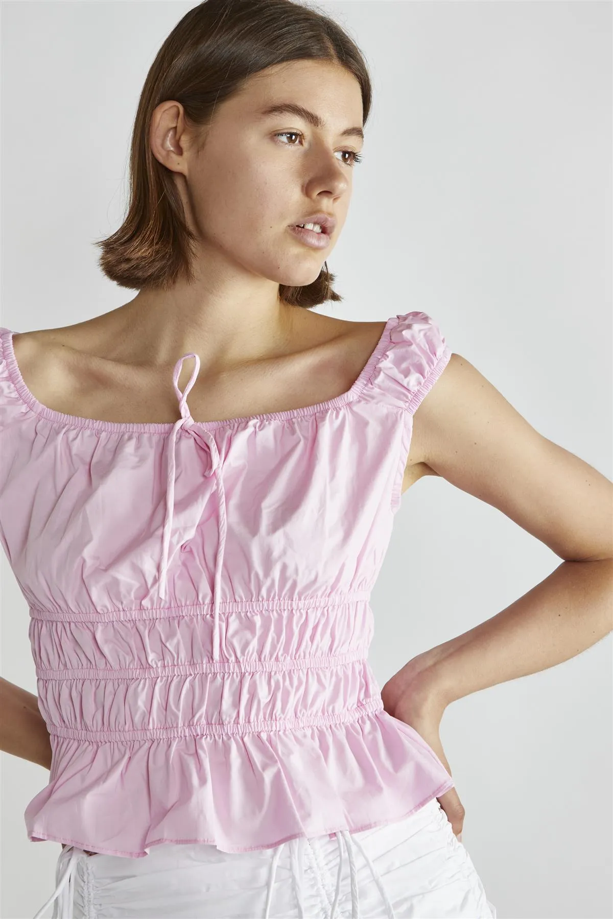 Candy Pink Short Sleeve Crop-Top sold by Glamorous product image thumbnail 4