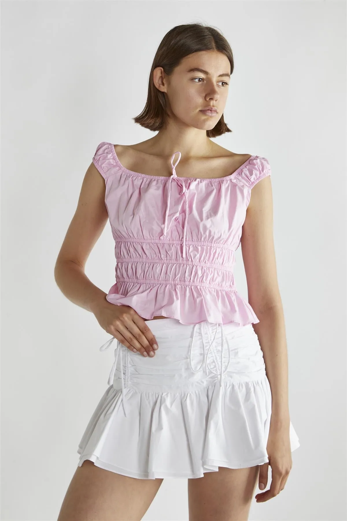 Candy Pink Short Sleeve Crop-Top sold by Glamorous product image thumbnail 3