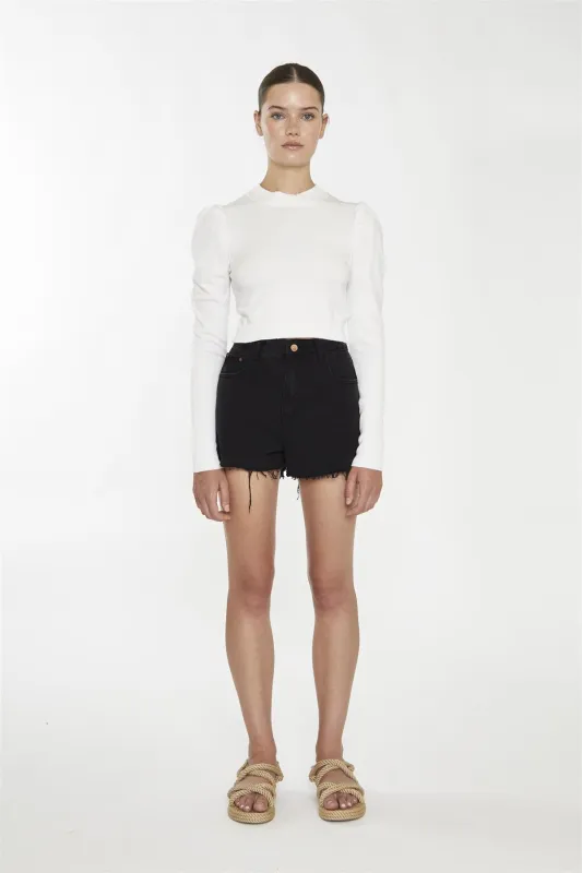 White Classic Crop-Top sold by Glamorous