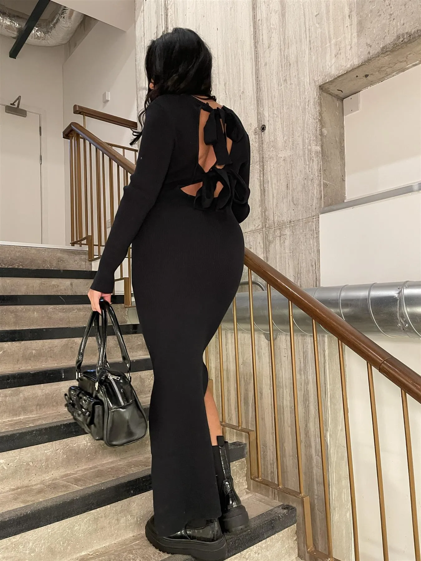Black Bow-Back Maxi Dress sold by Glamorous product image thumbnail 4