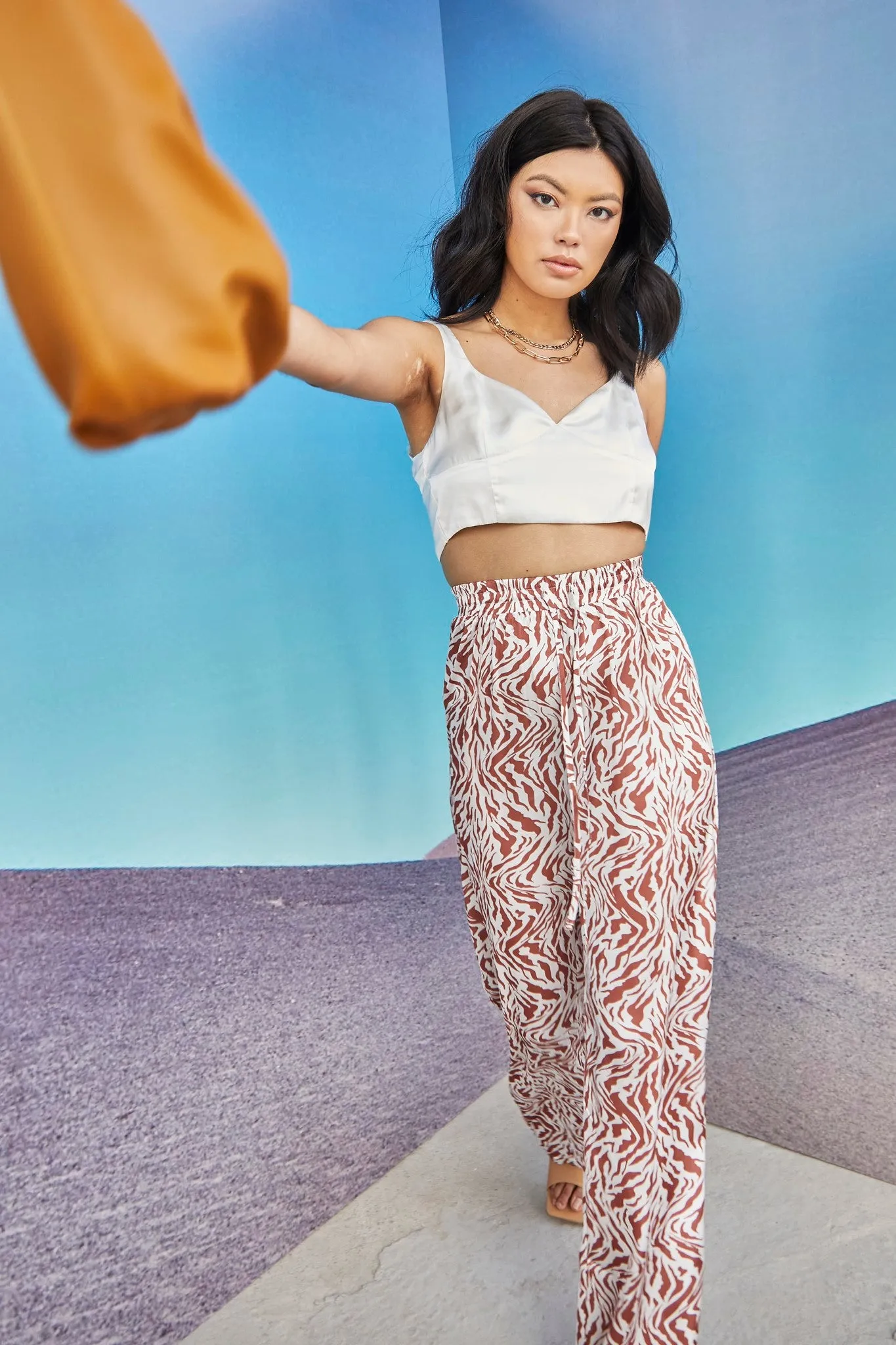 Glamorous Care Off White Satin Crop Top sold by Glamorous product image thumbnail 3