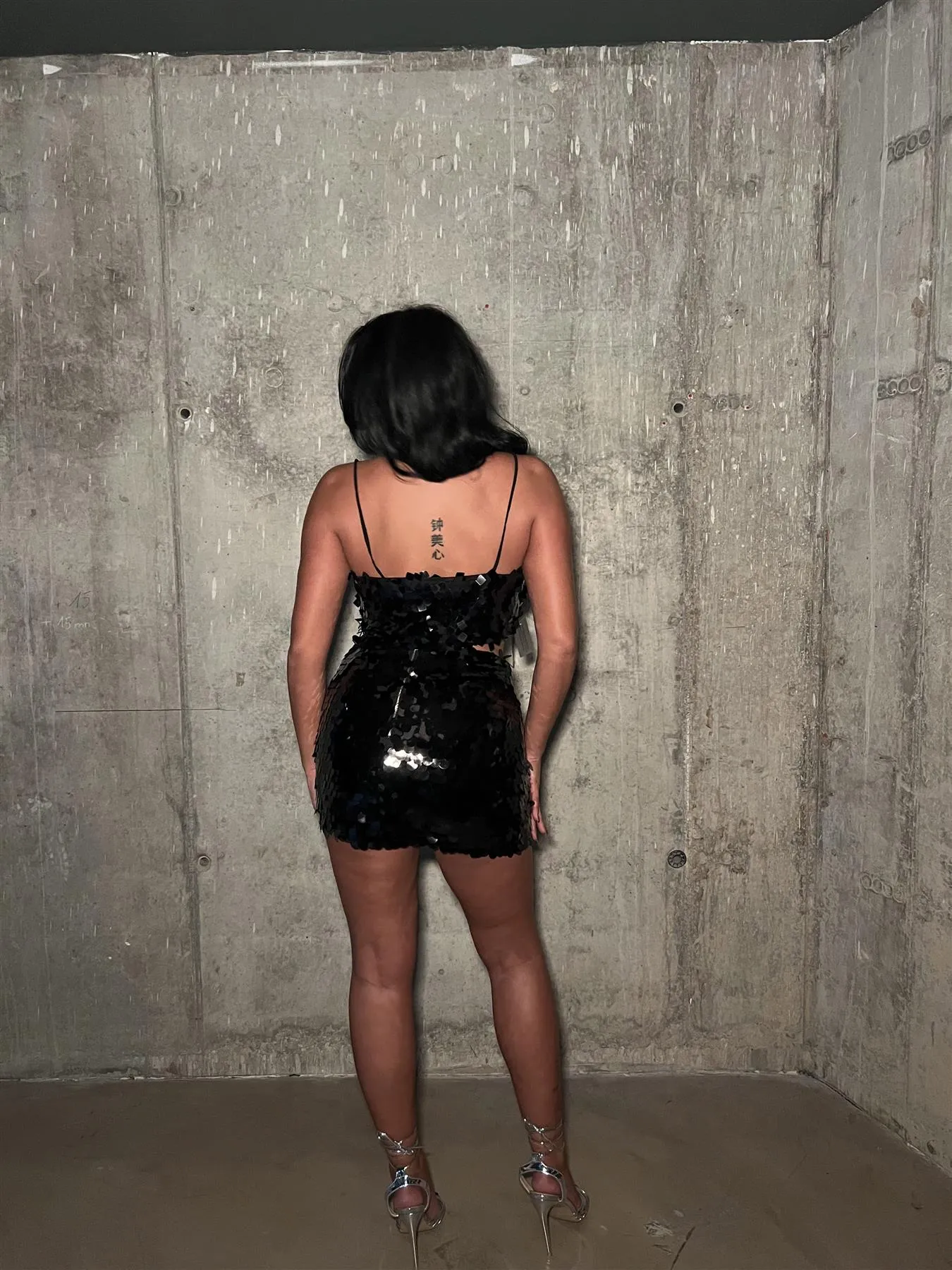 Black Large-Sequin Low-Waisted Mini-Skirt sold by Glamorous product image thumbnail 2