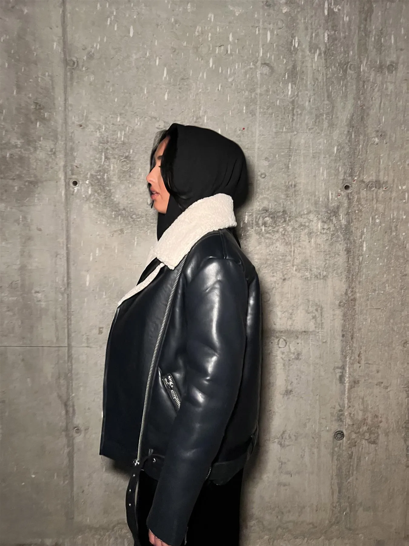 Black-Cream Biker-Jacket sold by Glamorous product image thumbnail 3