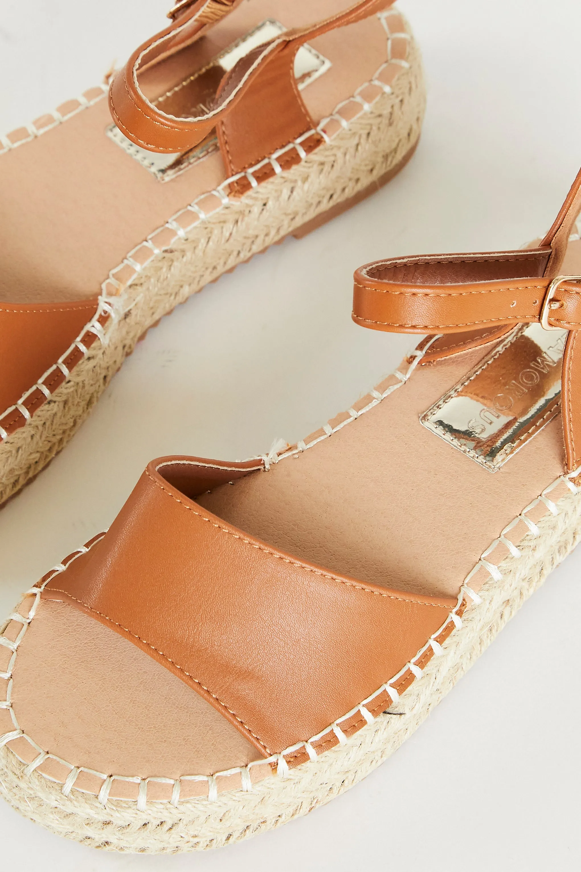 Tan Chunky Espadrille Flat Form Sandals sold by Glamorous product image thumbnail 4