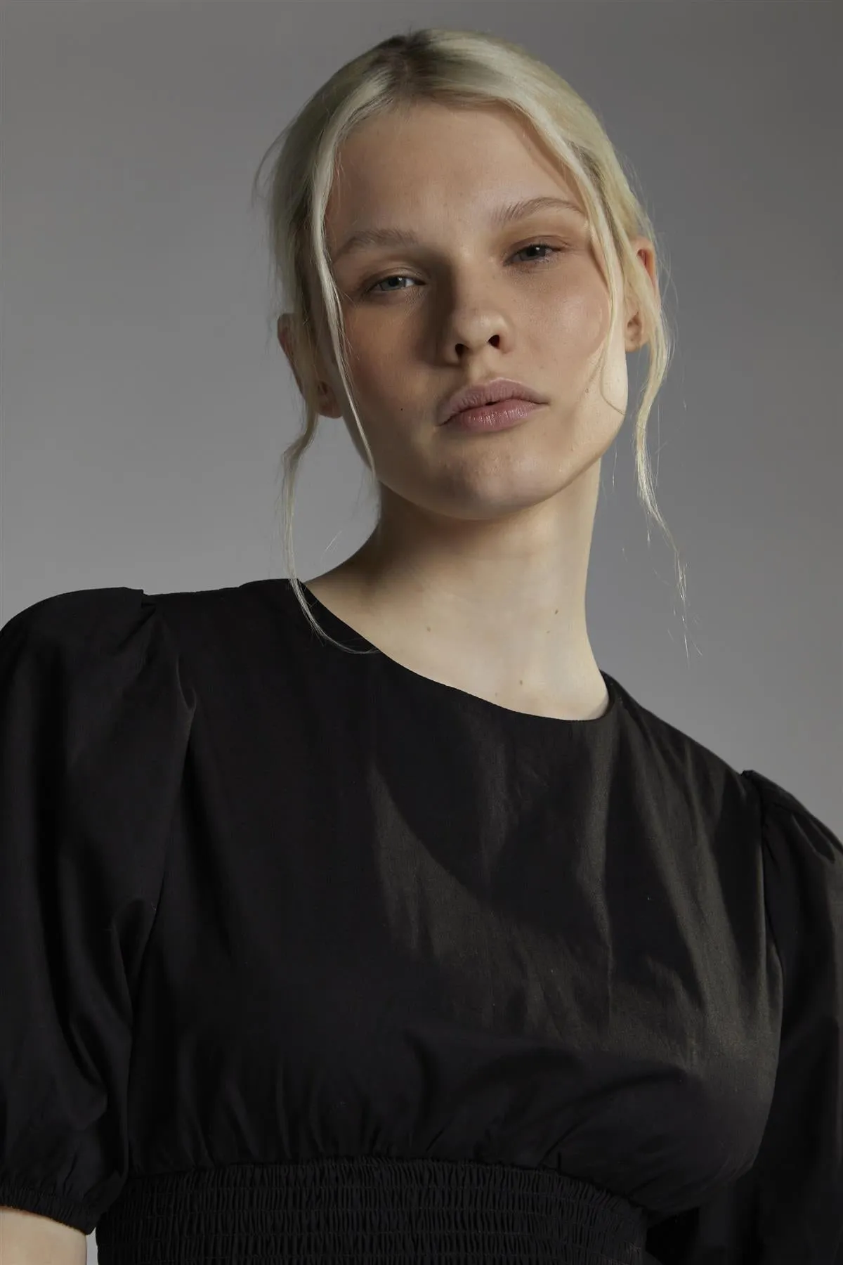 Shirred Bubble Hem Mini Dress - Black sold by Glamorous product image thumbnail 4