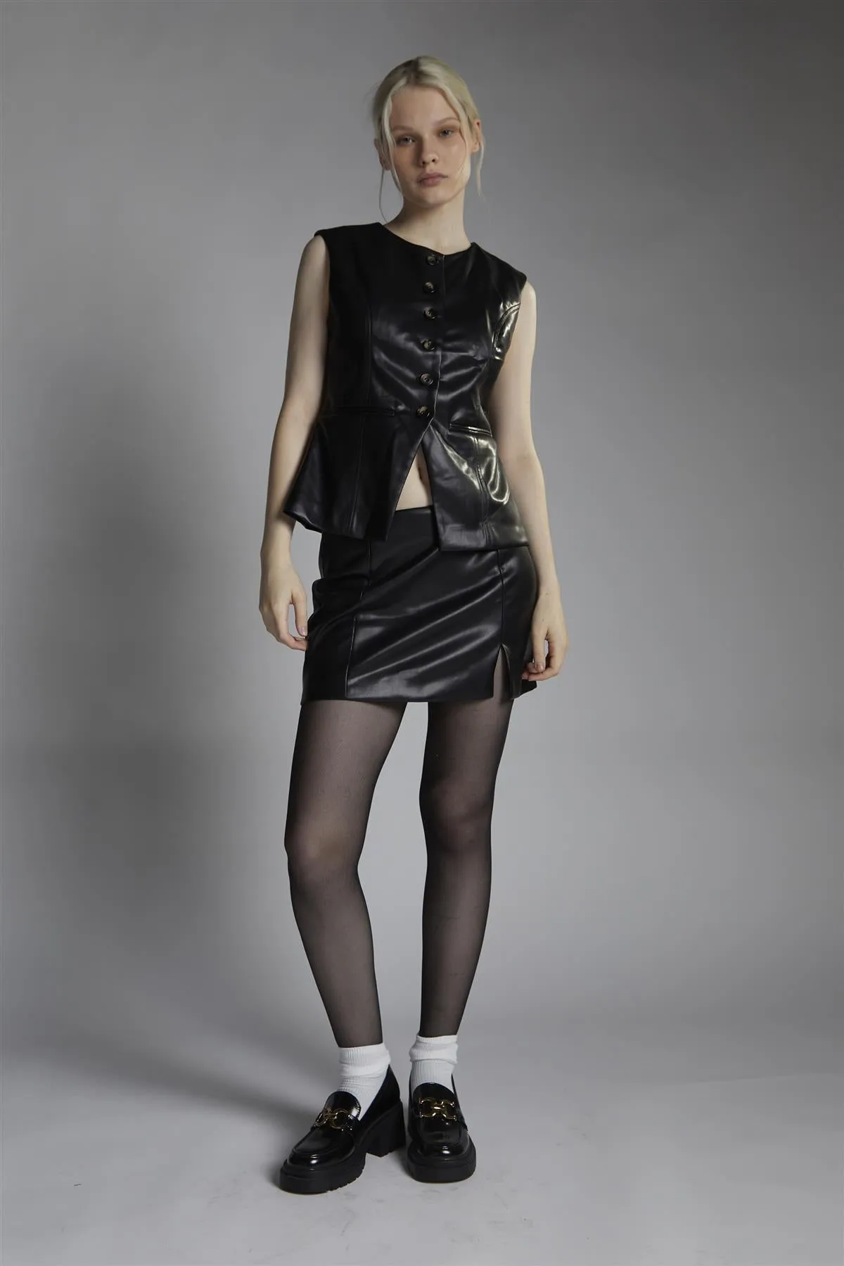 Tailored Waistcoat - Black sold by Glamorous