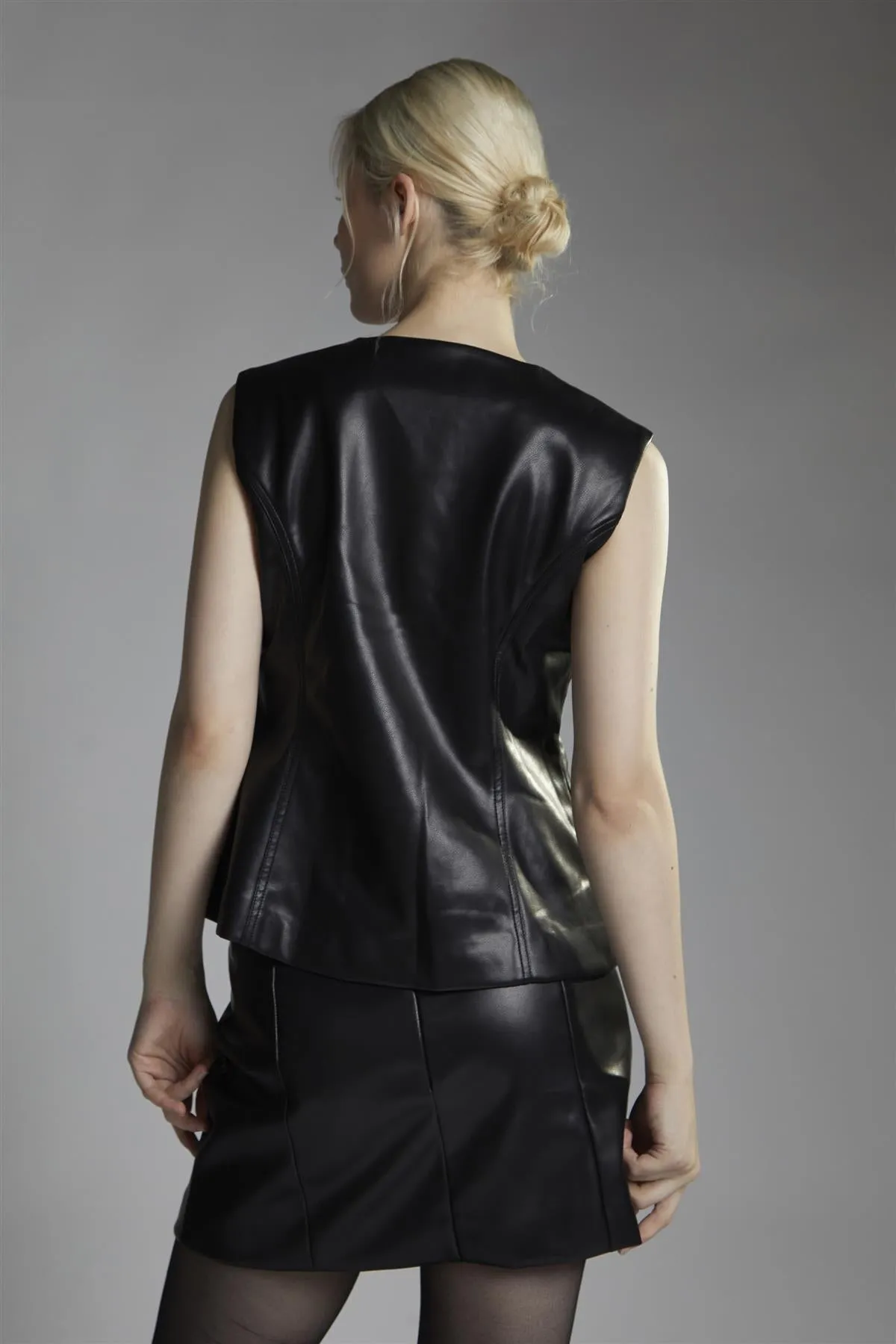 Black Faux-Leather Mini-Skirt sold by Glamorous product image thumbnail 2