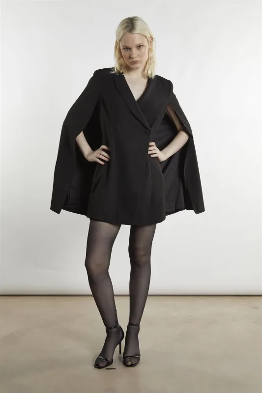 Black Blazer-Cape Mini-Dress sold by Glamorous