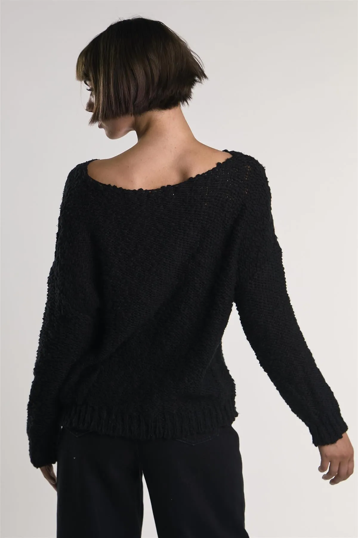 Black Knit Long-Sleeve-Pullover sold by Glamorous product image thumbnail 2