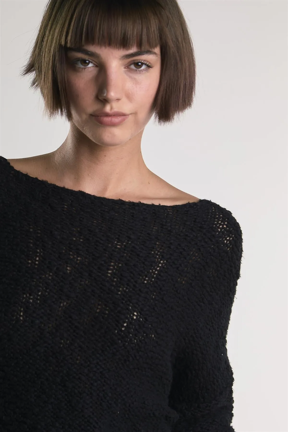 Black Knit Long-Sleeve-Pullover sold by Glamorous product image thumbnail 4