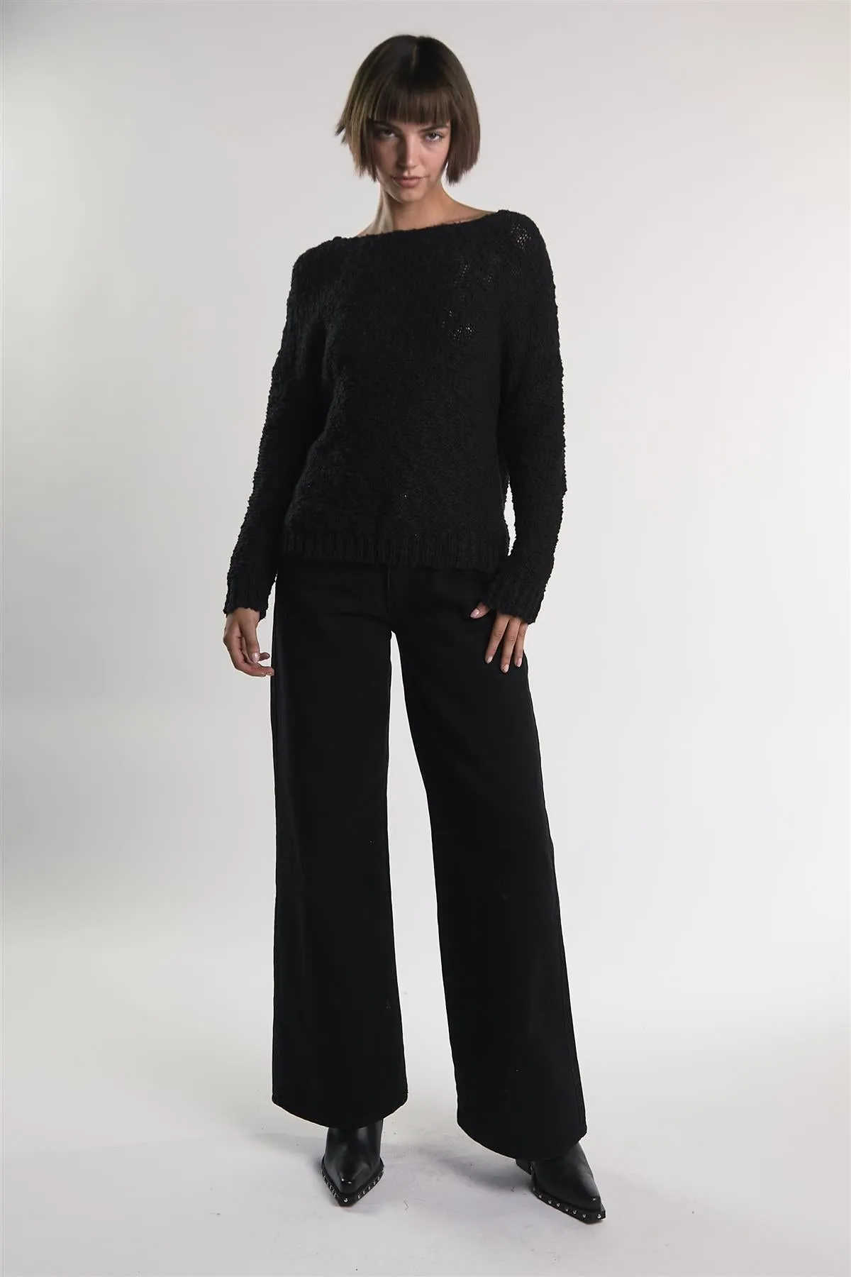 Black Knit Long-Sleeve-Pullover sold by Glamorous product image thumbnail 5