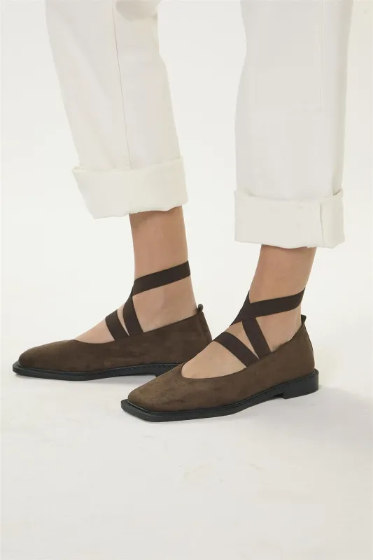 Brown Square-Toe Mary-Jane Shoes sold by Glamorous