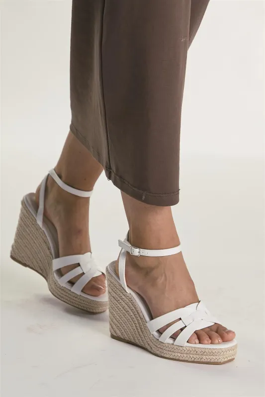 White Espadrille Wedges sold by Glamorous