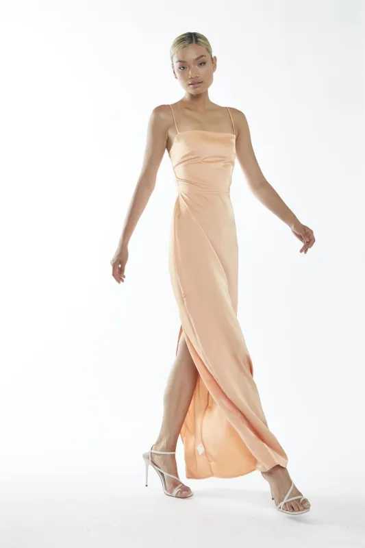 Peach Spaghetti Strap Maxi-Dress sold by Glamorous