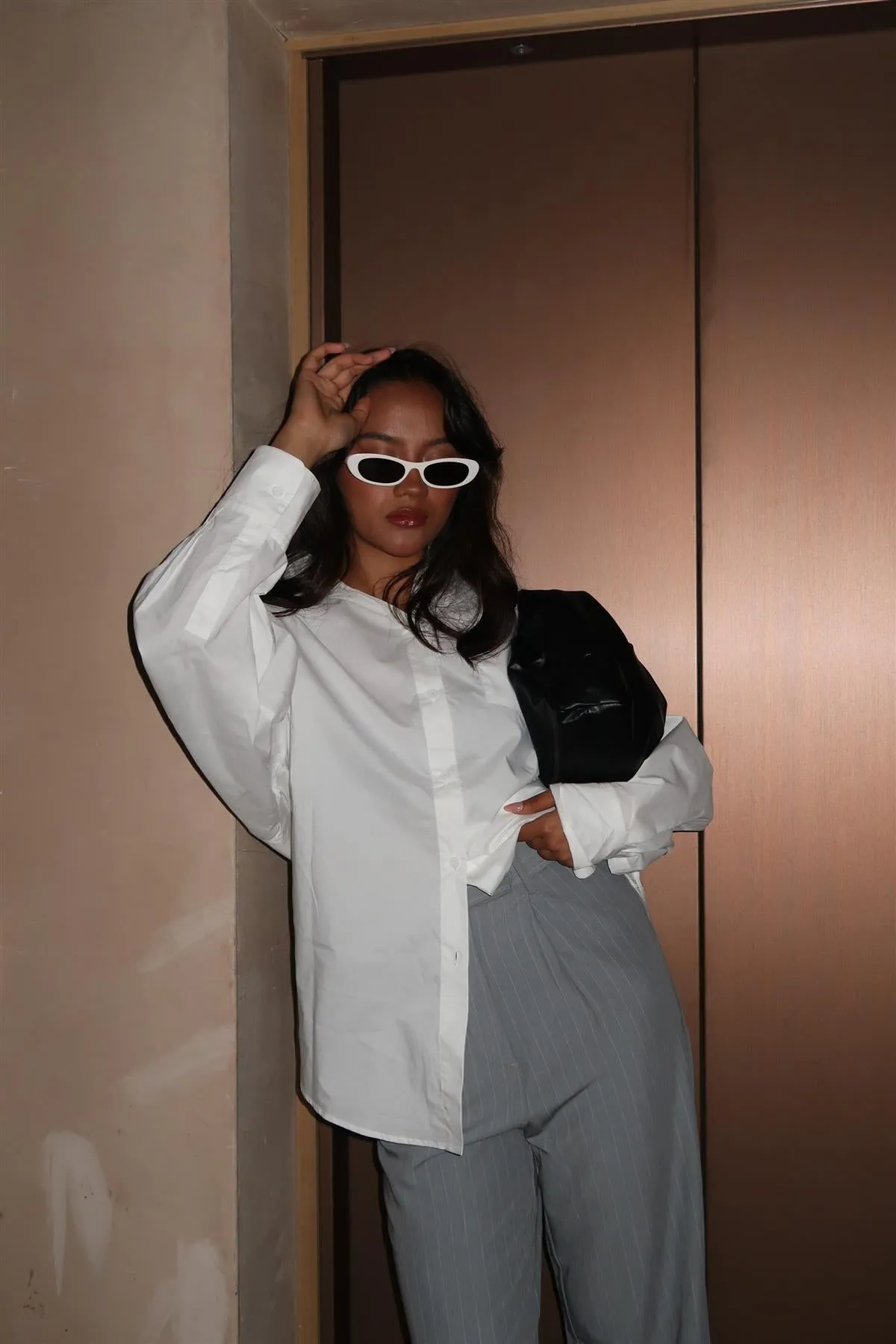 Off-White Long-Sleeves-Button-Front Blouse sold by Glamorous product image thumbnail 3