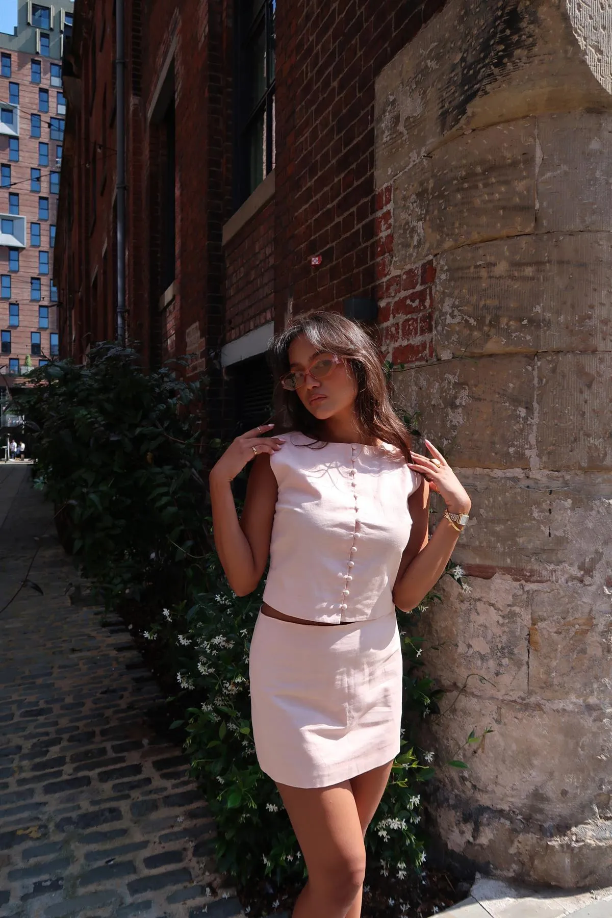 Nude-Peach Straight Pencil Mini-Skirt sold by Glamorous product image thumbnail 4