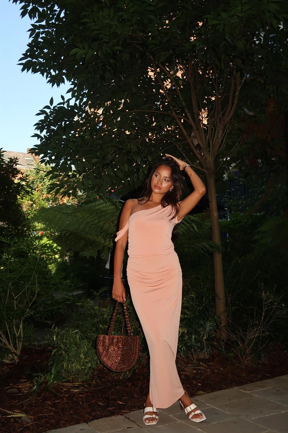 Soft-Terracotta Slim-Fit Maxi-Skirt sold by Glamorous