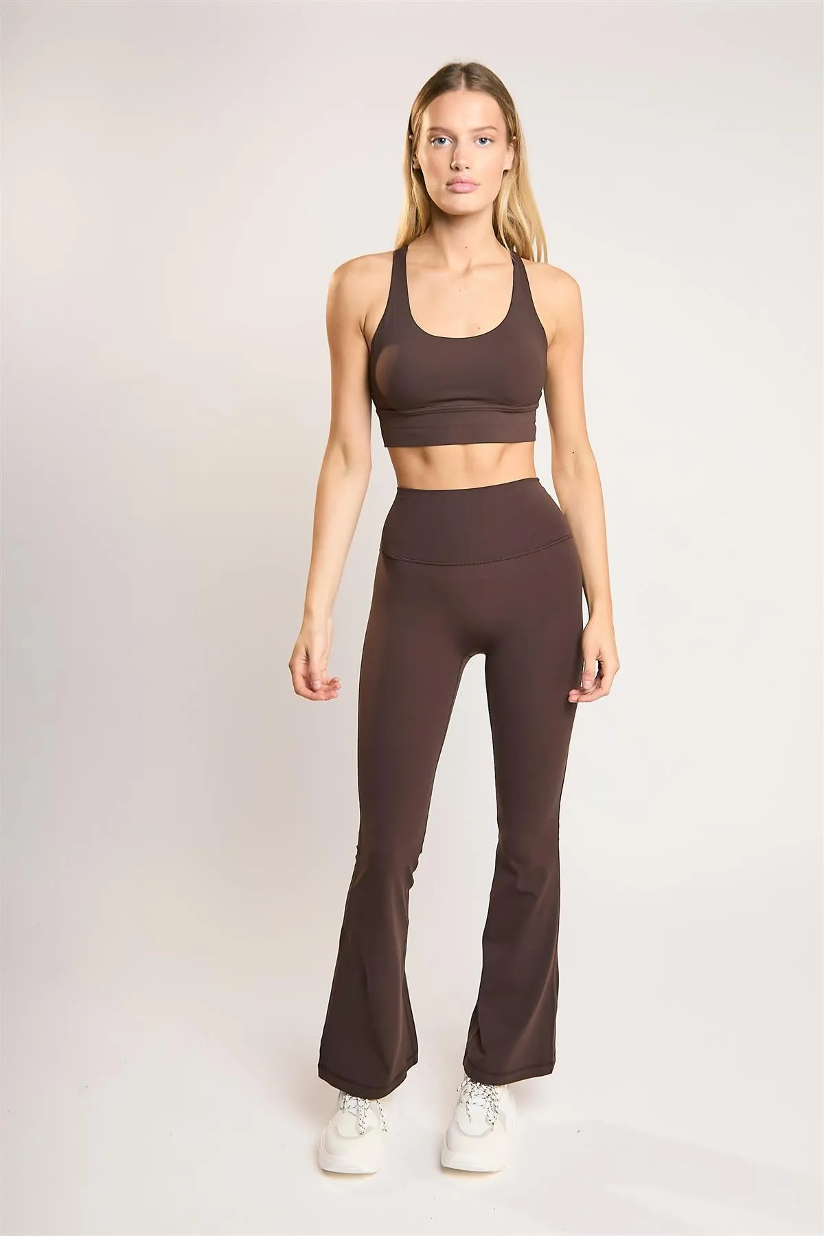 Signature Espresso Cross-Back Crop-Top sold by Glamorous