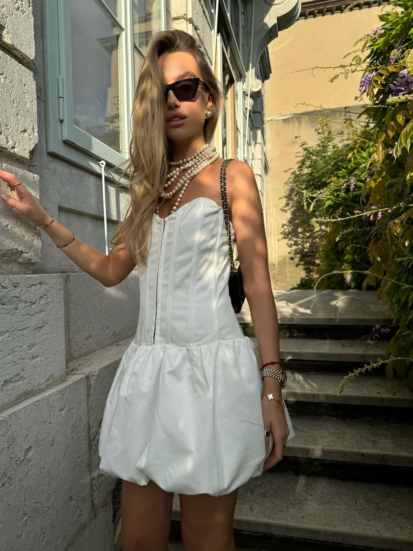 White Corset Mini-Dress sold by Glamorous product image thumbnail 3