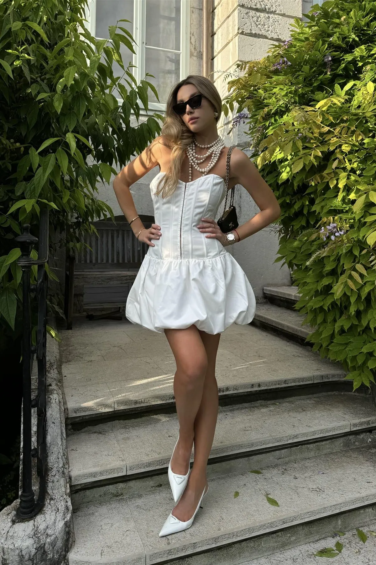 White Corset Mini-Dress sold by Glamorous