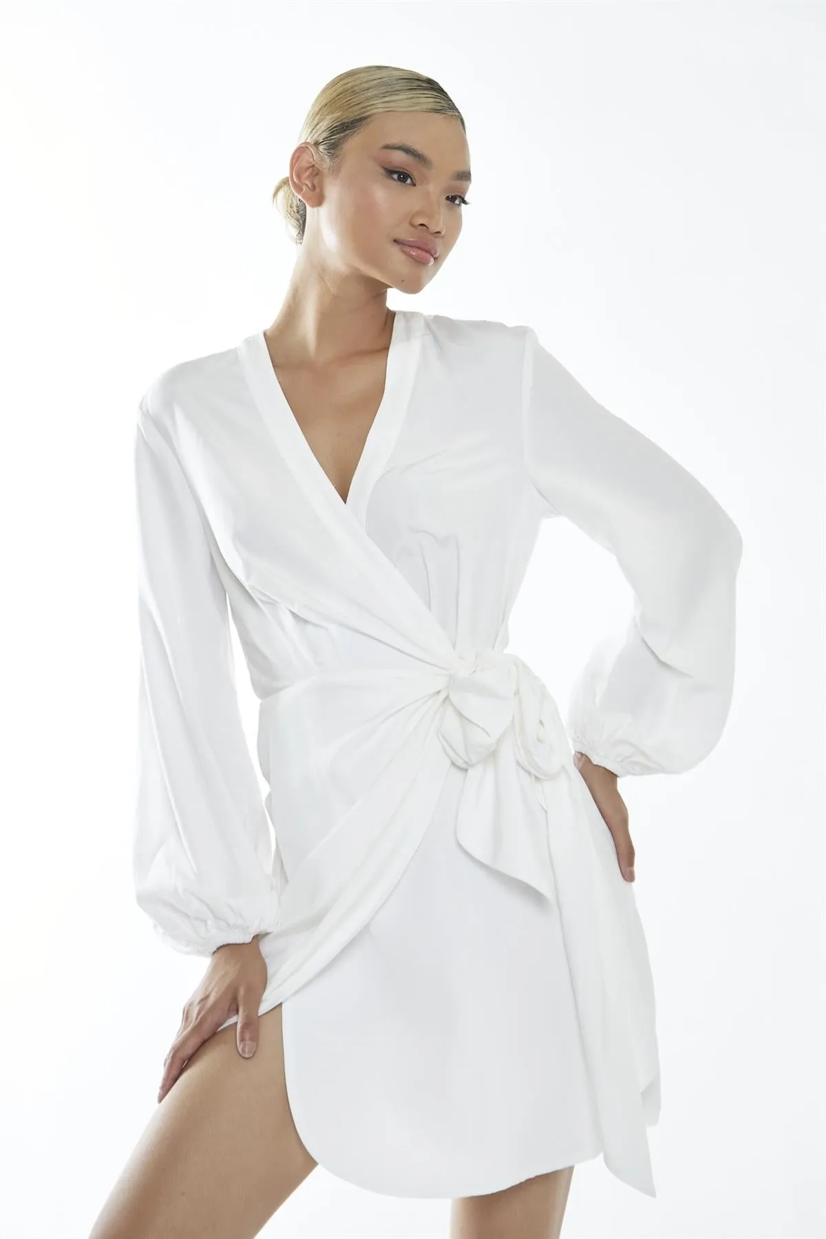 Off-White Wrap-Mini-Dresses sold by Glamorous product image thumbnail 3