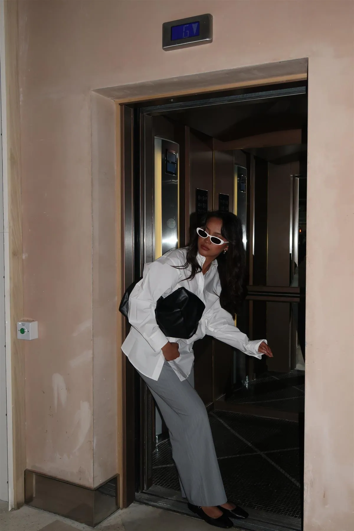 Grey Pinstripe Wide Leg High Waisted Smart Trousers sold by Glamorous product image thumbnail 4