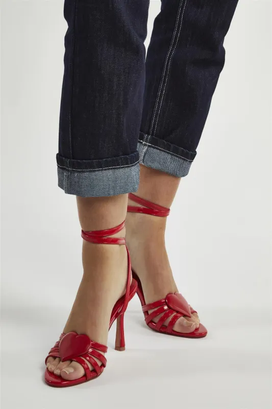 Red Heart Strappy Heels sold by Glamorous