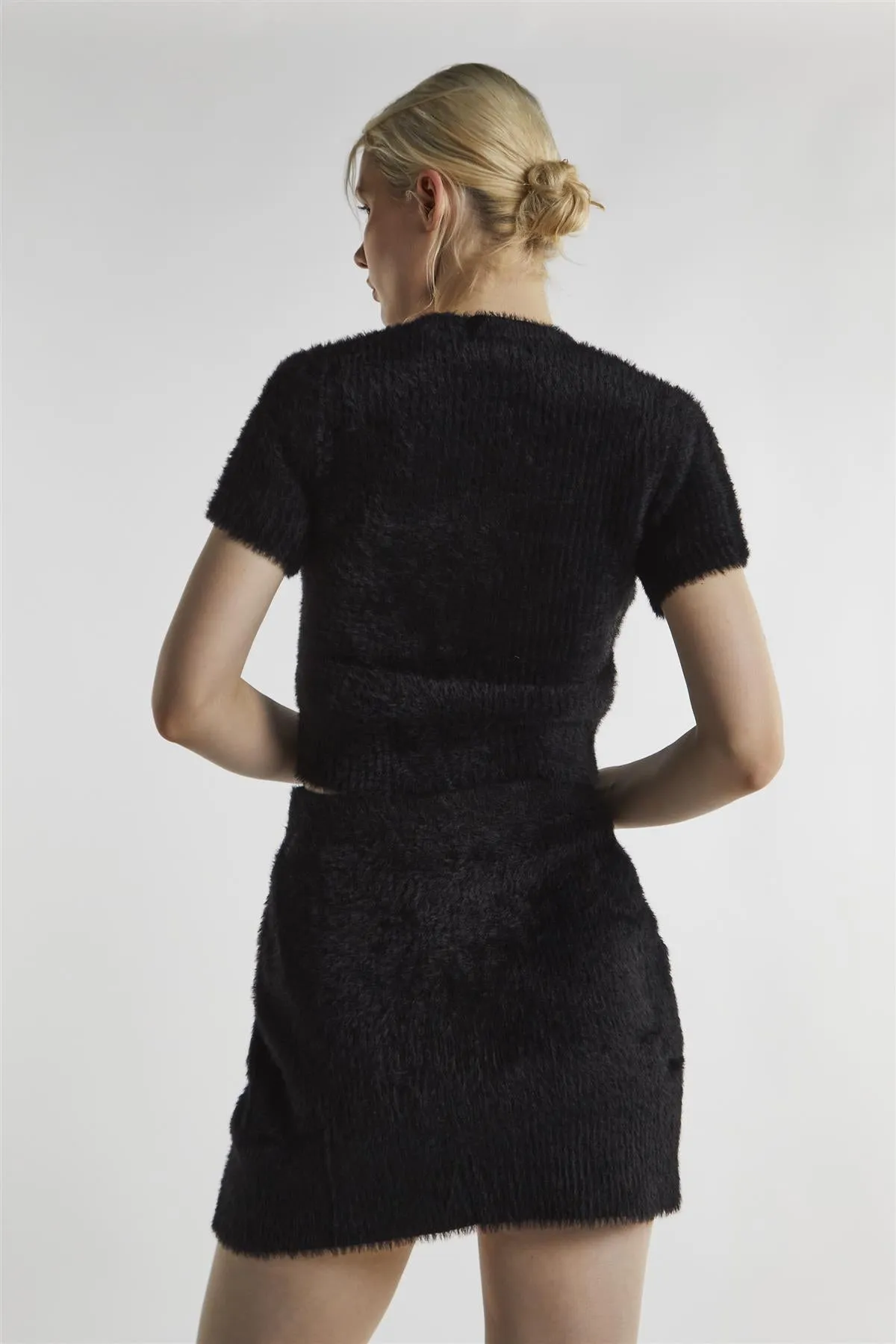 Black Fluffy-Knit Mini-Skirt sold by Glamorous product image thumbnail 2