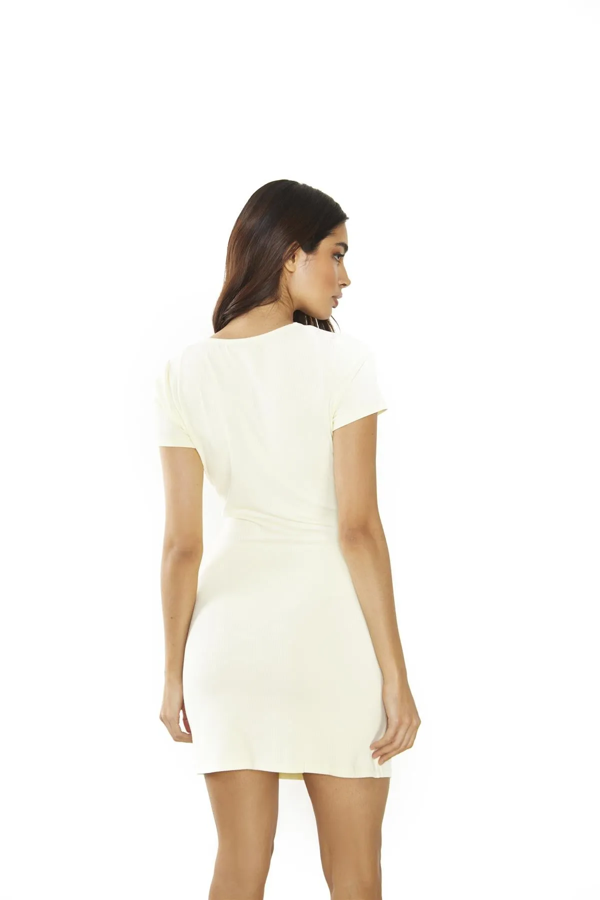 Pale Lemon Cut-Out Mini-Dress sold by Glamorous product image thumbnail 2