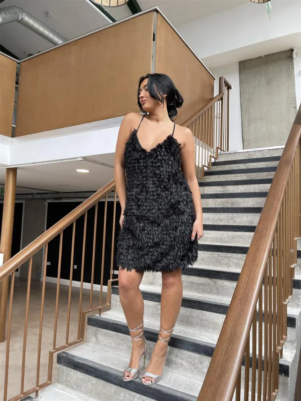 Black  Plunge Midi-Dress sold by Glamorous