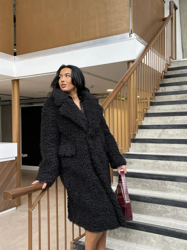 Black Maxi-Coat sold by Glamorous