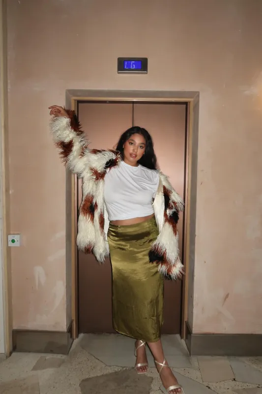 Olive Midi-Party skirt made by Glamorous