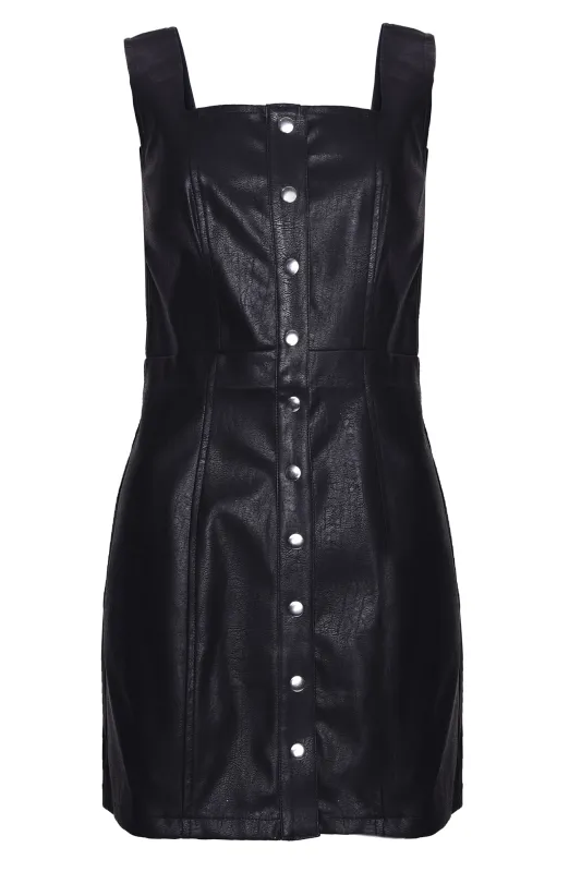 Glamorous Black PU Button Front Mini Dress made by Glamorous