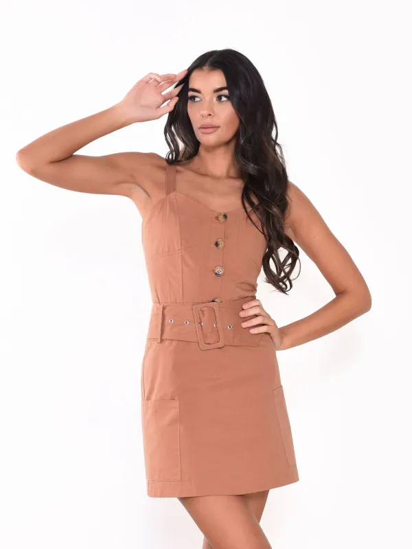 Glamorous Sandstone Belted Mini Skirt sold by Glamorous