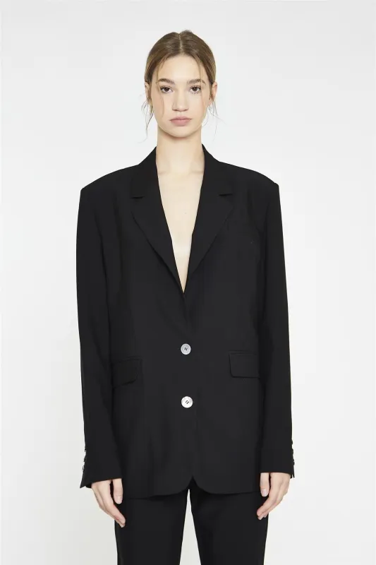 Black Single Breast Oversized-Blazer sold by Glamorous