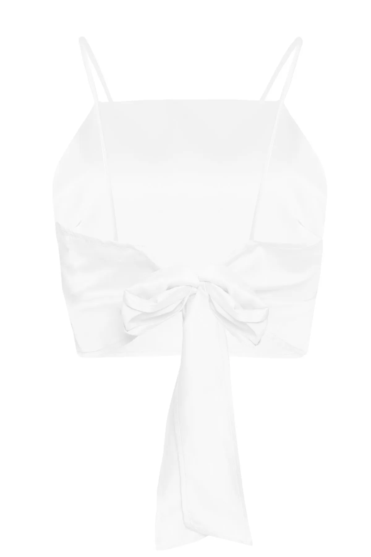 White-Satin Tie-Back Crop-Top sold by Glamorous product image thumbnail 2
