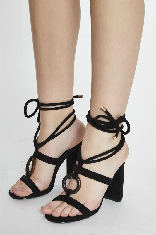 Black Block Strappy Heel sold by Glamorous