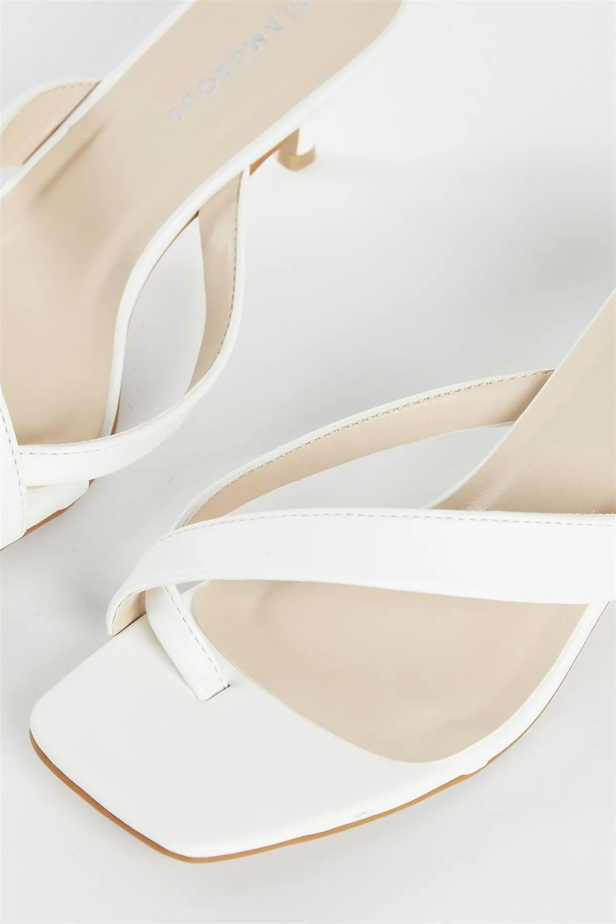 White Kitten Heel Kitten Heel-Heeled Sandal sold by Glamorous product image thumbnail 2