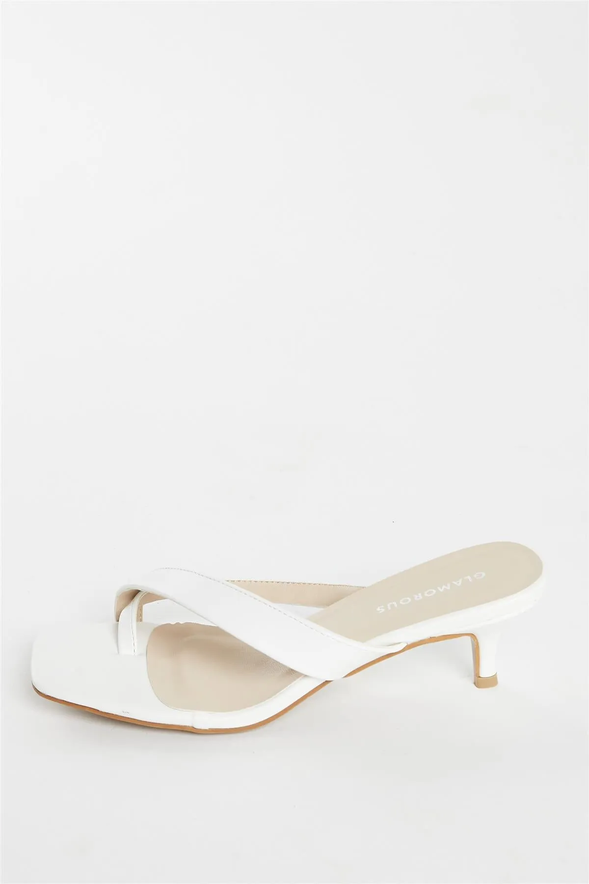 White Kitten Heel Kitten Heel-Heeled Sandal sold by Glamorous product image thumbnail 3