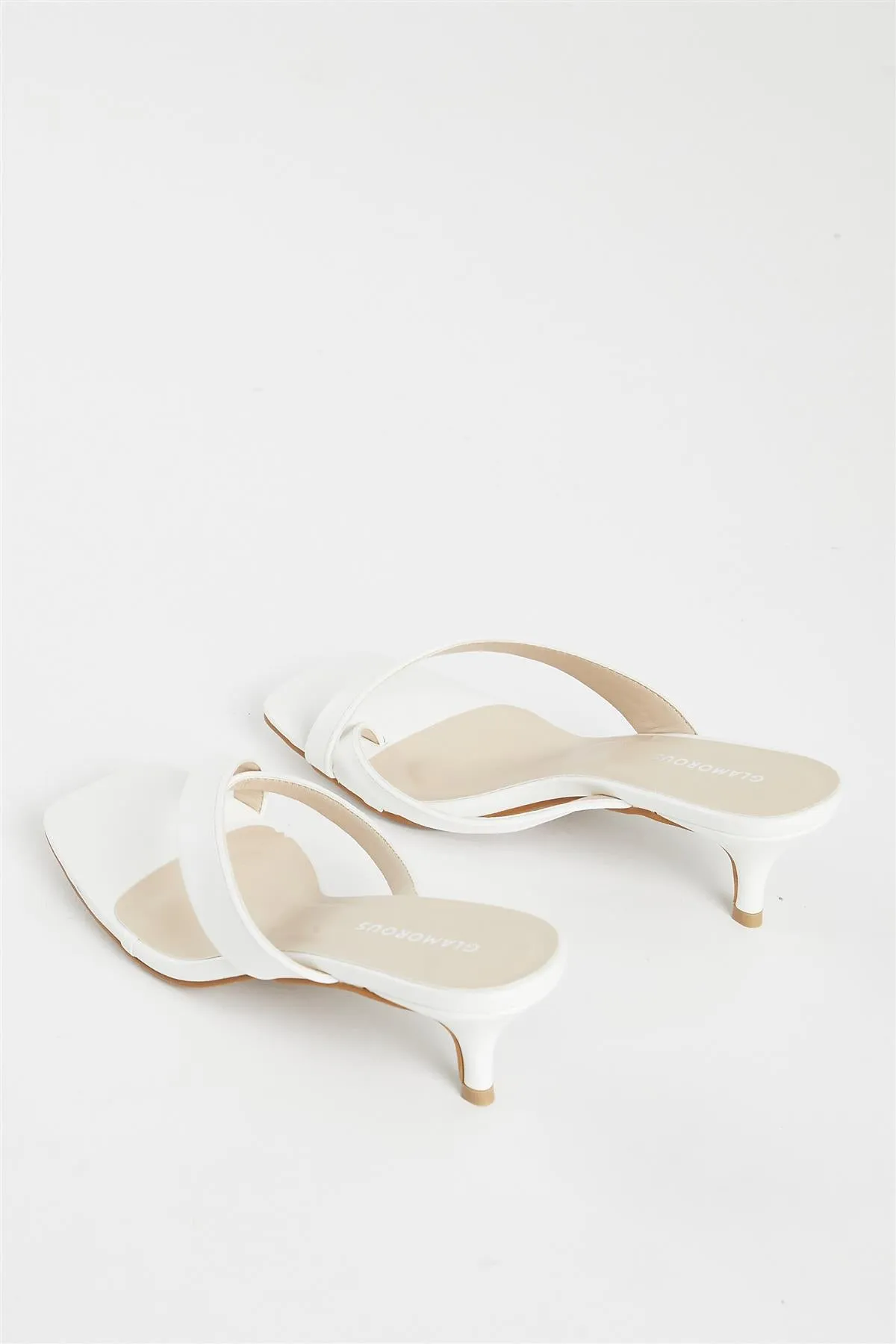 White Kitten Heel Kitten Heel-Heeled Sandal sold by Glamorous product image thumbnail 4
