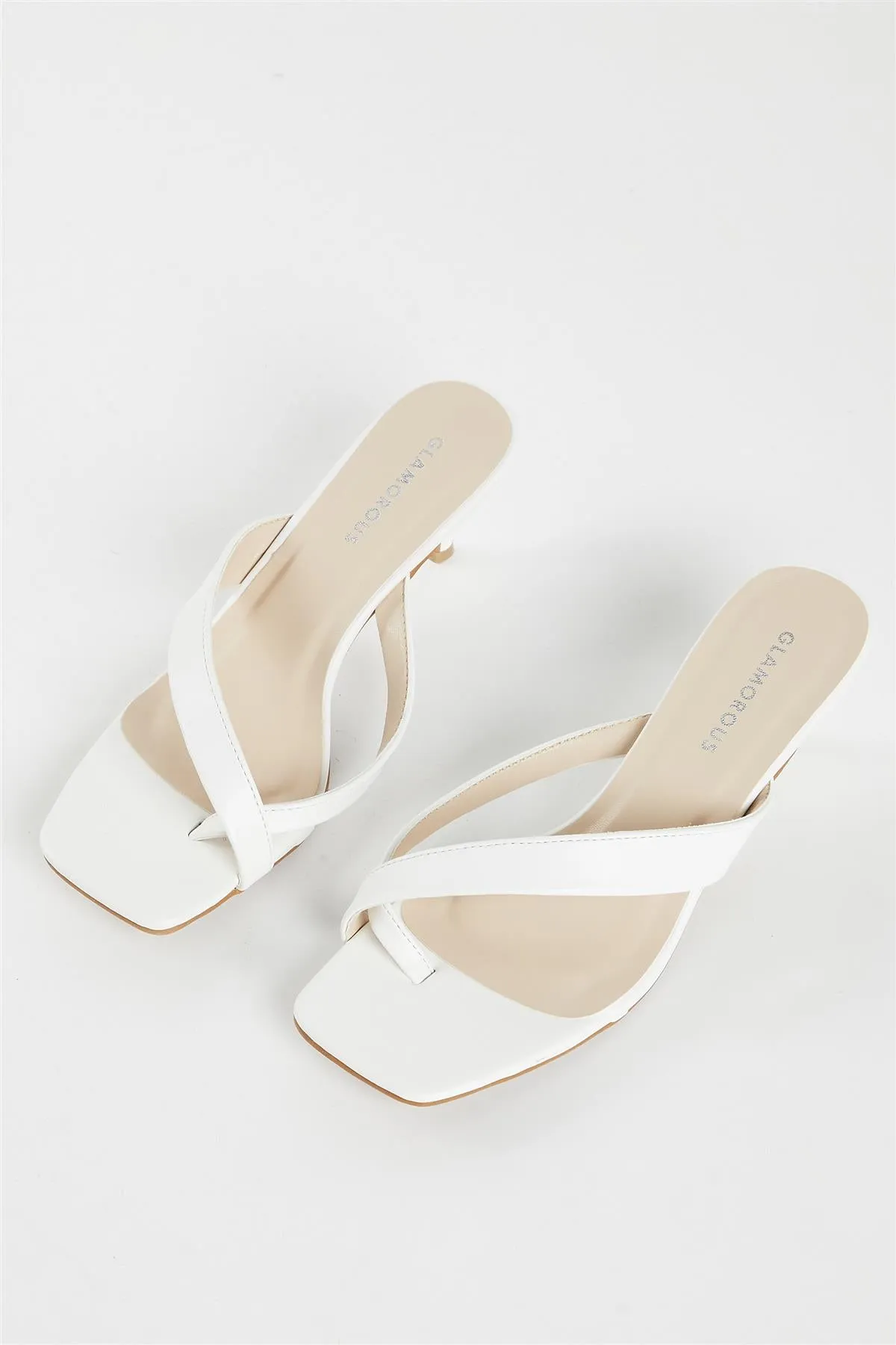 White Kitten Heel Kitten Heel-Heeled Sandal sold by Glamorous