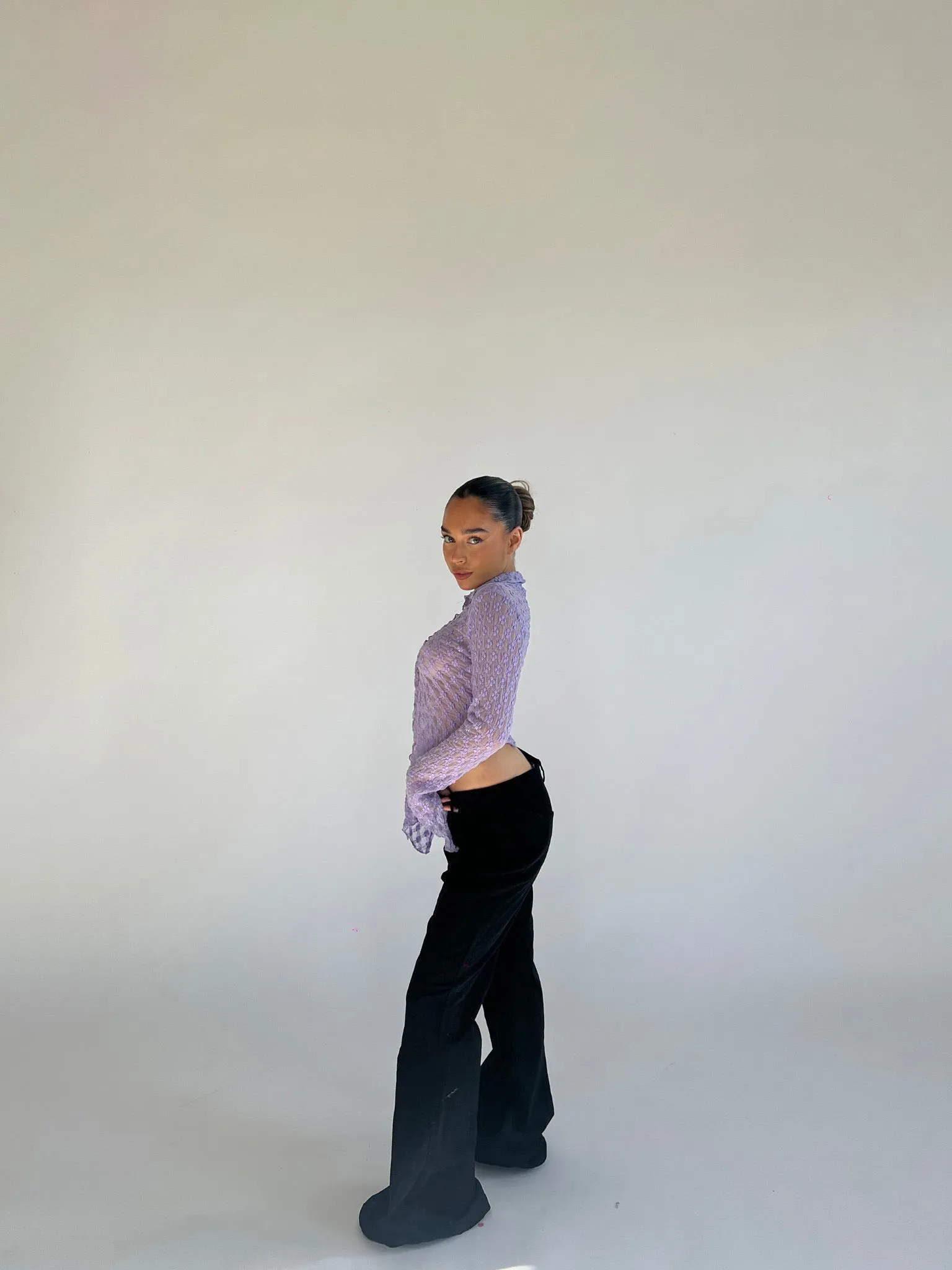Lilac Lace Open Front Top sold by Glamorous product image thumbnail 3